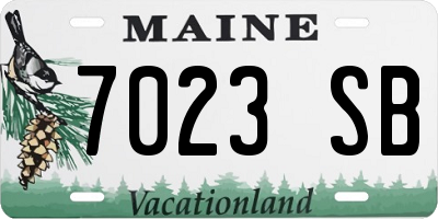 ME license plate 7023SB