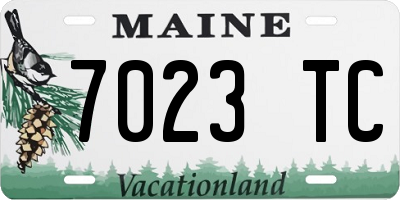 ME license plate 7023TC
