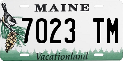 ME license plate 7023TM
