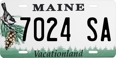 ME license plate 7024SA