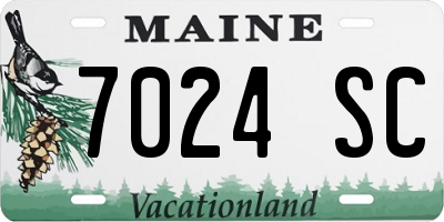 ME license plate 7024SC