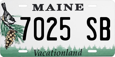 ME license plate 7025SB