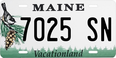 ME license plate 7025SN