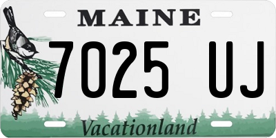 ME license plate 7025UJ