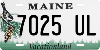 ME license plate 7025UL