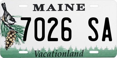 ME license plate 7026SA