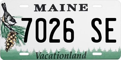 ME license plate 7026SE