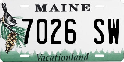 ME license plate 7026SW