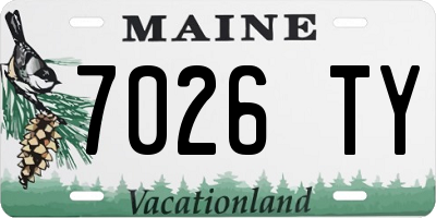 ME license plate 7026TY
