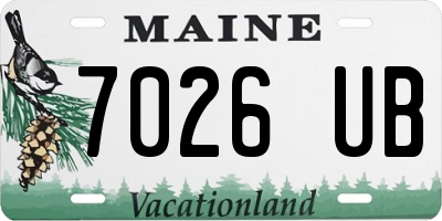 ME license plate 7026UB