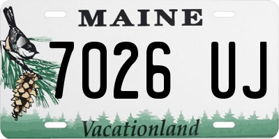 ME license plate 7026UJ