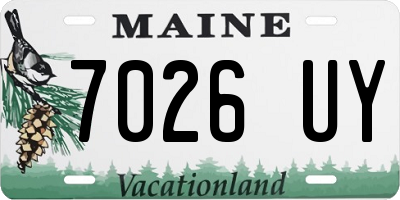 ME license plate 7026UY