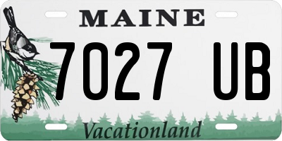 ME license plate 7027UB