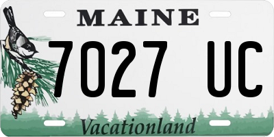 ME license plate 7027UC