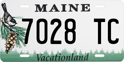 ME license plate 7028TC