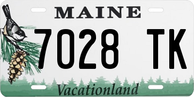ME license plate 7028TK
