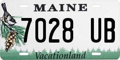 ME license plate 7028UB