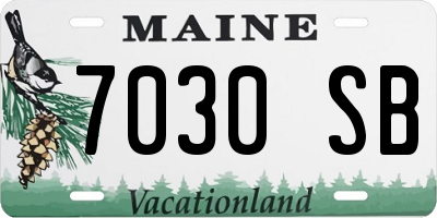 ME license plate 7030SB