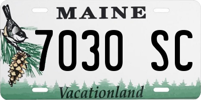 ME license plate 7030SC