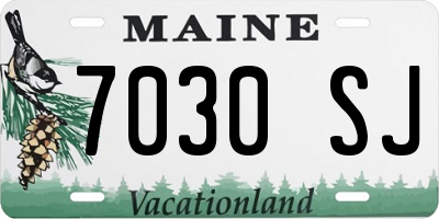 ME license plate 7030SJ