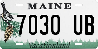 ME license plate 7030UB