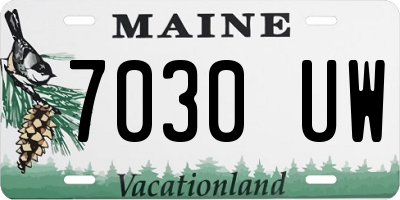 ME license plate 7030UW