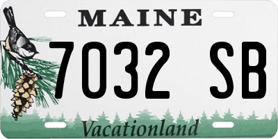 ME license plate 7032SB