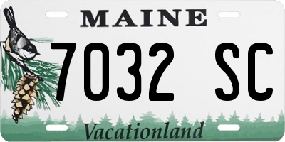 ME license plate 7032SC
