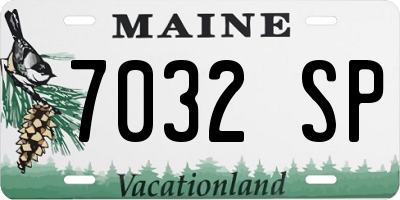 ME license plate 7032SP