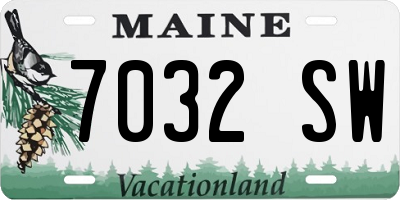 ME license plate 7032SW
