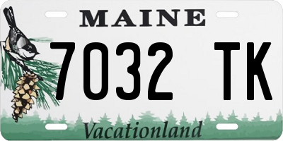 ME license plate 7032TK