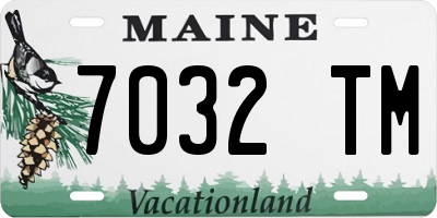 ME license plate 7032TM