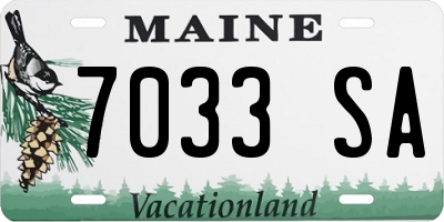 ME license plate 7033SA