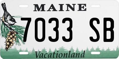 ME license plate 7033SB