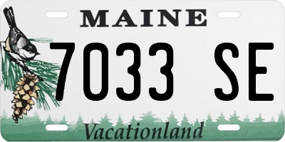 ME license plate 7033SE