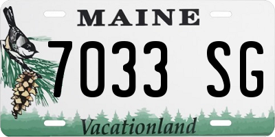 ME license plate 7033SG