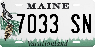 ME license plate 7033SN