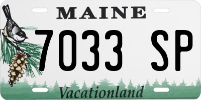 ME license plate 7033SP