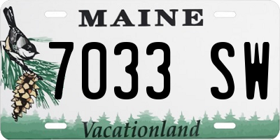 ME license plate 7033SW