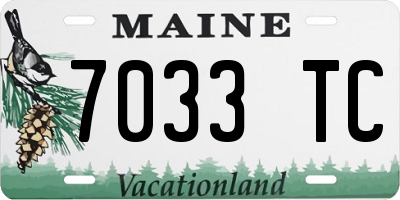 ME license plate 7033TC