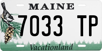 ME license plate 7033TP