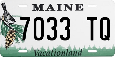 ME license plate 7033TQ