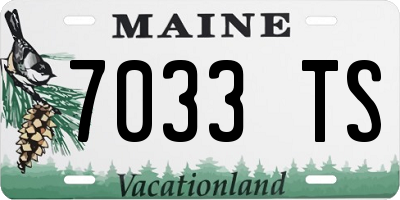 ME license plate 7033TS