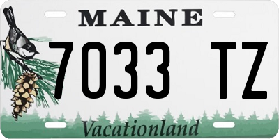 ME license plate 7033TZ