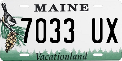 ME license plate 7033UX