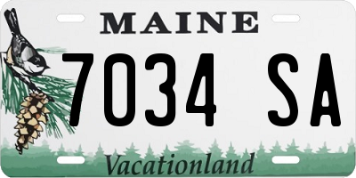ME license plate 7034SA