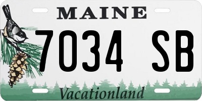 ME license plate 7034SB