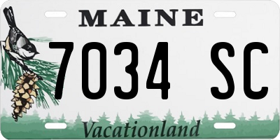 ME license plate 7034SC