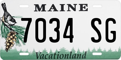 ME license plate 7034SG