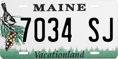 ME license plate 7034SJ